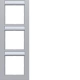 Cover frame 3-way vertical, text field, A.1, titanium