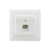 ClassEA iso 1-gang junction box, shielded, pure white (similar to RAL 9010), with break-off metal support ring