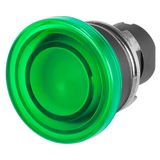 Mushroom push-button Ø 38, illuminated, maintained, green