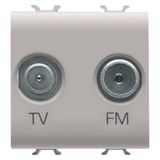 SOCKET-OUTLET TV-FM - DIRECT - 2 MODULES - NATURAL SATIN BEIGE - CHORUSMART