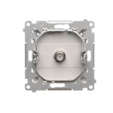 Single socket outlet with Schuko earthing, with shutters, Silver matt, metalic, 16A