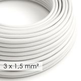 Large section electric cable 3x1,50 round - covered by rayon White RM01