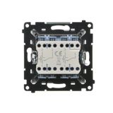 Double intermediate switch illuminated without pictogram, (module), Simon 24, IP20, 10AX, champagne matt