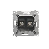 Computer socket RJ45 category 5e + telephone socket RJ12, graphite mat