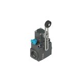 Position switch with adjustable roller lever and reset device