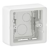 SURFACE MOUNTING BOX 1 GANG WHITE ADJUSTABLE HEIGHT 30/40MM