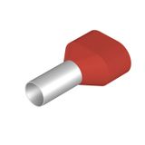 Wire-end ferrule, Twin wire-end ferrule, 17 mm, 12 mm, red