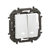 ILLUM 2-GANG ONE-WAY SW WHITE