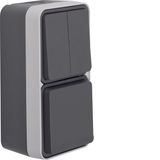 Combination series sw./SCHUKO sock. outl. w. hing. cov. surface-mounte