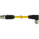 M12 male 0° / M12 female 90° A-cod. TPE 5x18AWG ye ITC/PLTC 0.3m