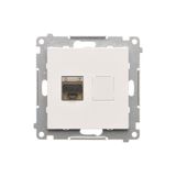 Single shielded computer socket RJ45 category 6 with anti-dust cover, white matt