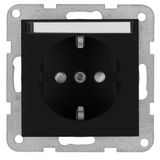 Socket with main inscription, black.