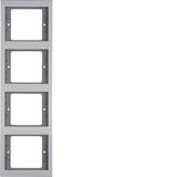 Frame 4gang vert., K.5, al., al. anodised