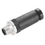 Field attachable connector, M12