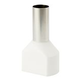 Double insulated sleeve terminal HI 2x16.0/18-bi white, Al/Cu
