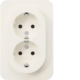 R.1 - Schuko x2 monob. obtur, white