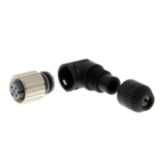 Field assembly connector, M12 right-angle socket (female), 4-poles, A coded, crimp connection, for cable diameters 4-5 mm XS2C0010F