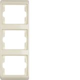 Frame 3gang vertical Arsys white, glossy