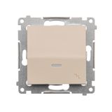 Two-way switch with LED illumination, (module), 10AX, quick connection, cream white/electro white