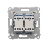 IP44 single socket outlet without frame seal - transparent flap, module, 16A, quick connection, champagne matt