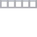 Cover frame 5-way horizontal, text field, A.1, titanium