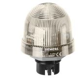 Integrated signal lamp, continuous light, with integrated LED, clear, 24 V AC/DC