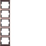 Frame 5gang vertical Arsys light bronze, metal