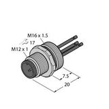 Male Receptacle with Stranded Wires, Front-mounted   EC-FSE4.5-0.5/16
