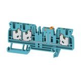 Test-disconnect terminal, SNAP IN, blue, 2.5 mm², 20 A, 500 V, Number 
