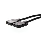 Photoelectric sensor, through-beam, miniature, flat-shape, IR LED, 300mm, PNP, D-on, 2m cable, M2 mounting E3T 1472M