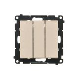 Triple switch with backlight, 10AX, champagne matt