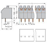 PCB terminal block push-button 1.5 mm², gray