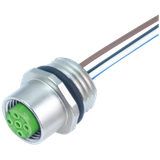 M12 female recept. A-cod. front TPE-wires 12x0.25 1.5m