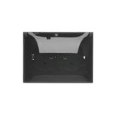 Double compact socket outlet with SCHUKO earthing - in IP44 version - transparent flap, 16A, Screw, black matt