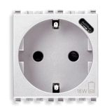 2P+E 16A DE SICURY outlet +USBC 15 white