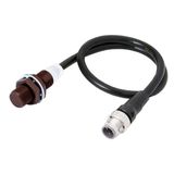 Proximity sensor, inductive, fluororesin coating (base material: SUS 303), M12, shielded, 3 mm, DC, 2-wire, polarity, NO, M12 pigtail Smartclick connector, 0.3 m E2EW0786M