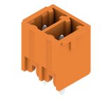 PCB plug-in connector, male header, closed side, THT solder connection, 3.81 mm, Number of poles: 2, 180°, Solder pin length (l): 3.2 mm, tinned, orange, Box