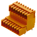 PCB plug-in connector, male header, closed side, THT solder connection, 3.50 mm, Number of poles: 8, 90°, Solder pin length (l): 4.5 mm, tinned, black, Box