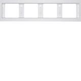 Frame 4gang hor., K.1, p. white glossy
