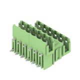 PCB plug-in connector, male header, Dovetails for fixing blocks, THT solder connection, 5.08 mm, Number of poles: 12, 90°, Solder pin length (l): 3.2 mm, tinned, Pale green, Box