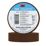 3M™ Temflex™ Vinyl Electrical Tape 165, Brown, 19 mm x 25 m, 100 Rolls