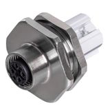 Round plug (field customisable), M12, A-coded, PUSH IN, Number of pole