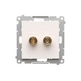 Loudspeaker socket, module, white matt