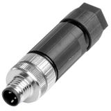 Round plug (field customisable), M8, A, PUSH IN, Number of poles: 3, I