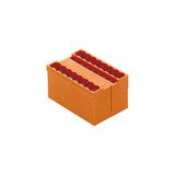 PCB plug-in connector, male header, closed side, THT solder connection, 5.00 mm, Number of poles: 16, 180°, Solder pin length (l): 3.2 mm, tinned, orange, Box