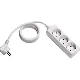 Power strip 3-way with 1.4m cable, white