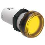 LED integrated monoblock pilot light, steady light Ø22mm Platinum series chromed plastic, yellow, 220VDC
