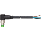 M8 female 90° with cable PUR 5x0.25 bk UL 15m