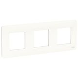 Cover frame, New Unica, 3 gangs, 3 x 2 modules, white