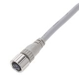 Sensor cable, M12 straight socket (female), 4-poles, 2-wires (3 - 4), B coded, PVC fire-retardant robot cable, IP67, 2 m XS2F0543H